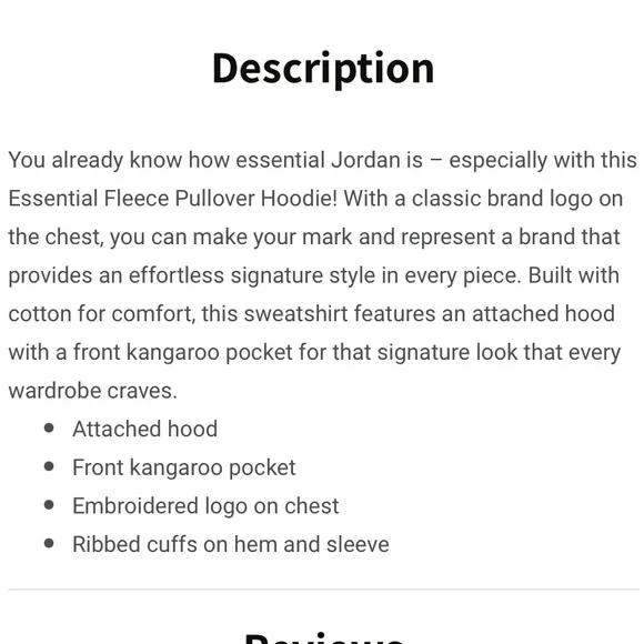 Jordan MJ Essential Fleece Pullover Hoodie - Picture 8 of 8